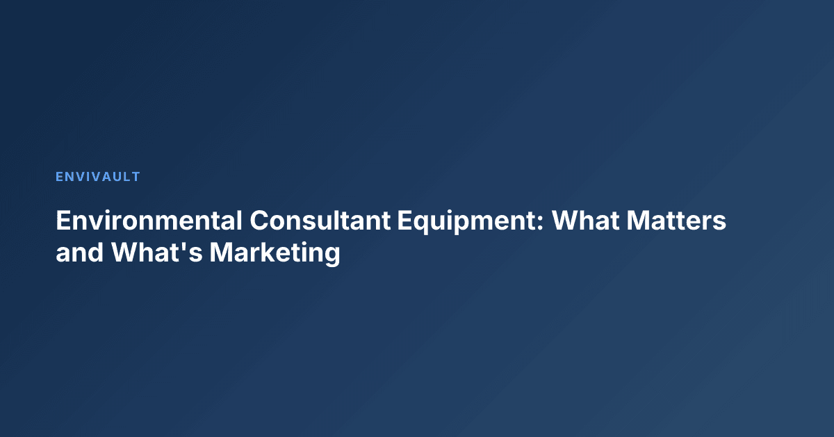 Environmental Consultant Equipment: What Matters and What's Marketing